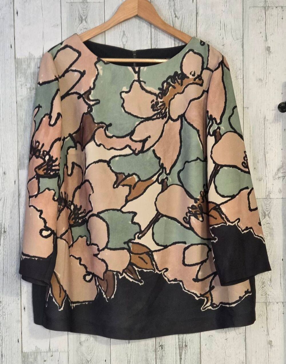 Marina Rinaldi Muted Dusty Pastel Giant Floral Top Sz. XL EST